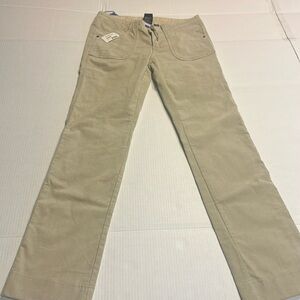 NWT KUHL Kory corduroy pants in beige w multiple pockets pull strings women’s 8